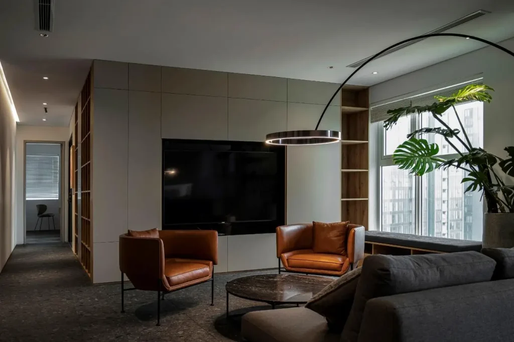 Kệ tủ tivi kết hợp ngăn đồ trang trí bằng gỗ MDF