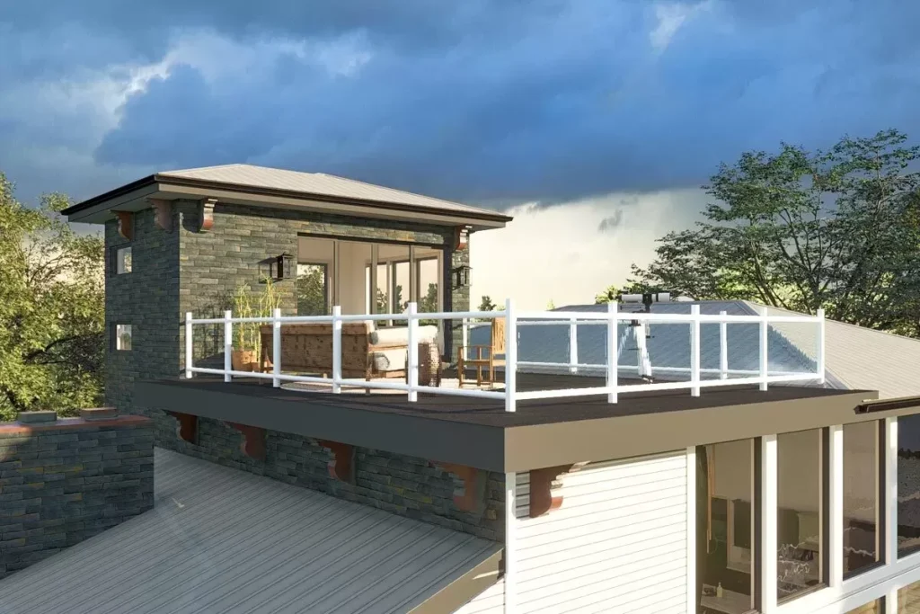 nhà gác lửng 3 phòng ngủ có sân thượng thoáng đãng