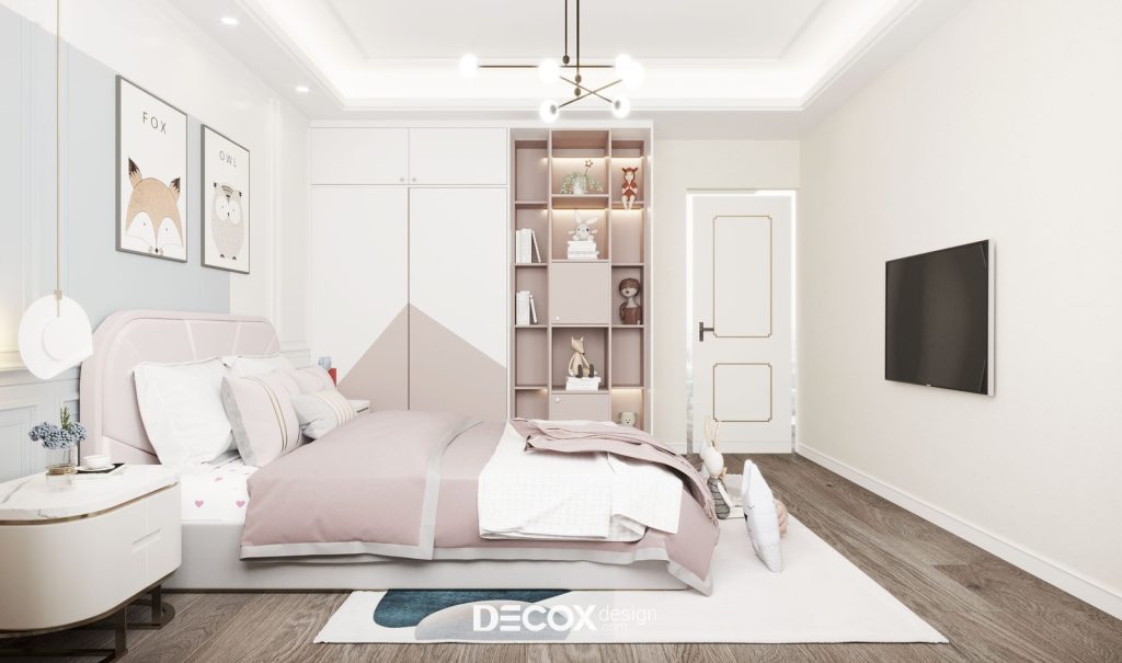 phòng ngủ đẹp cho nữ màu hồng ngọt ngào