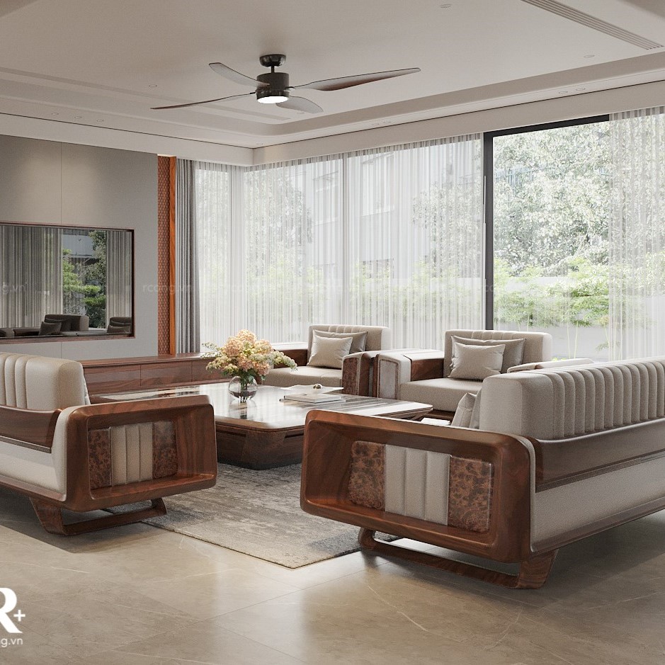 Sofa gỗ phong cách tân cổ điển