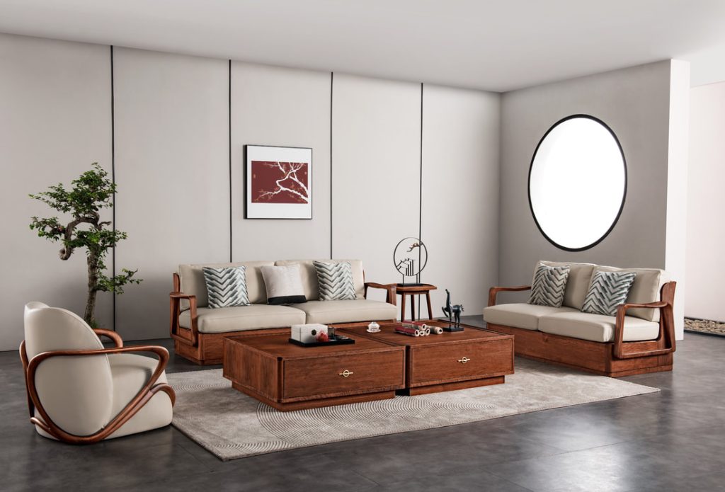 sofa gỗ óc chó