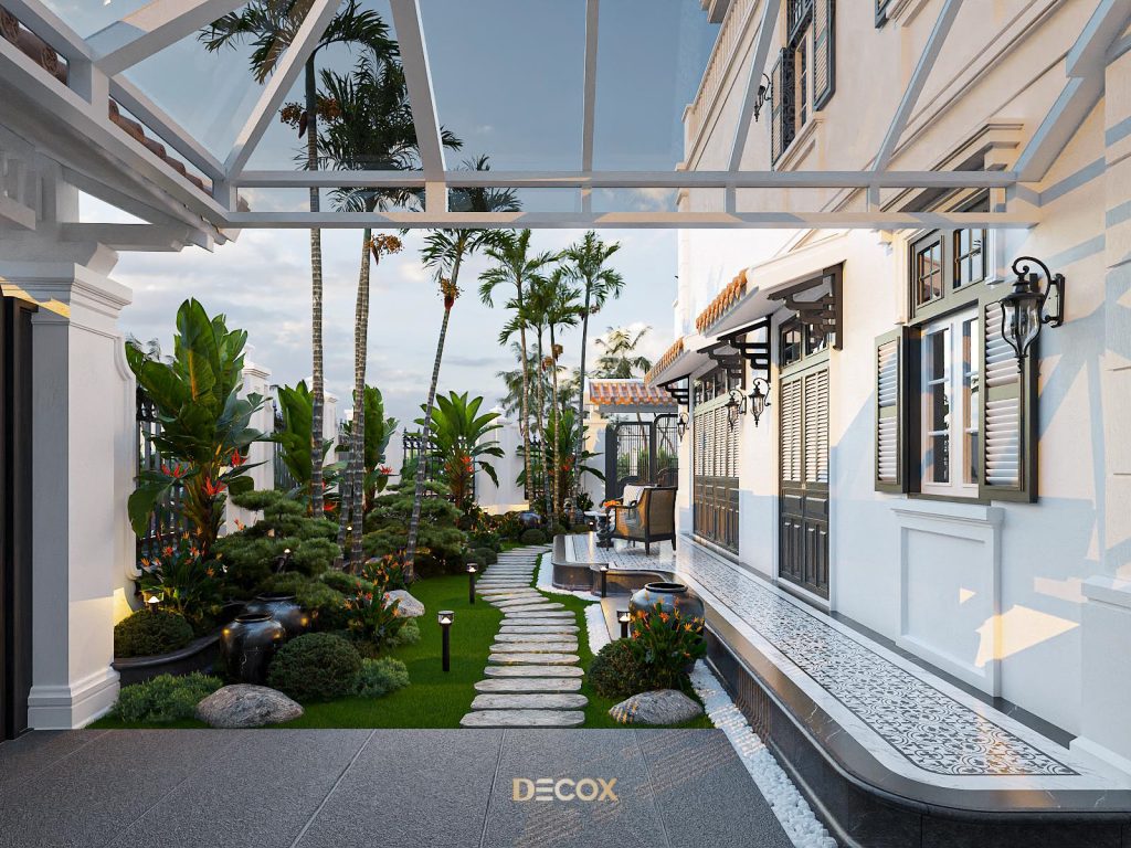 thiết kế nội thất biệt thự Indochine