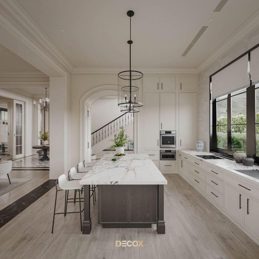 thiết kế nội thất biệt thự cho nhà bếp - bàn ăn