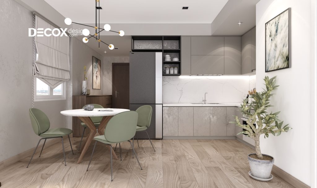thiết kế nội thất chung cư 55 - 60m2 tối giản