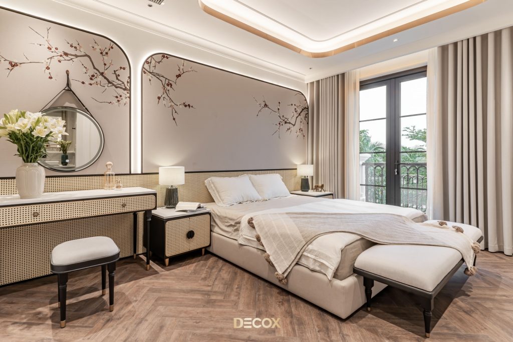 thiết kế nội thất chung cư với phòng ngủ chính rộng rãi