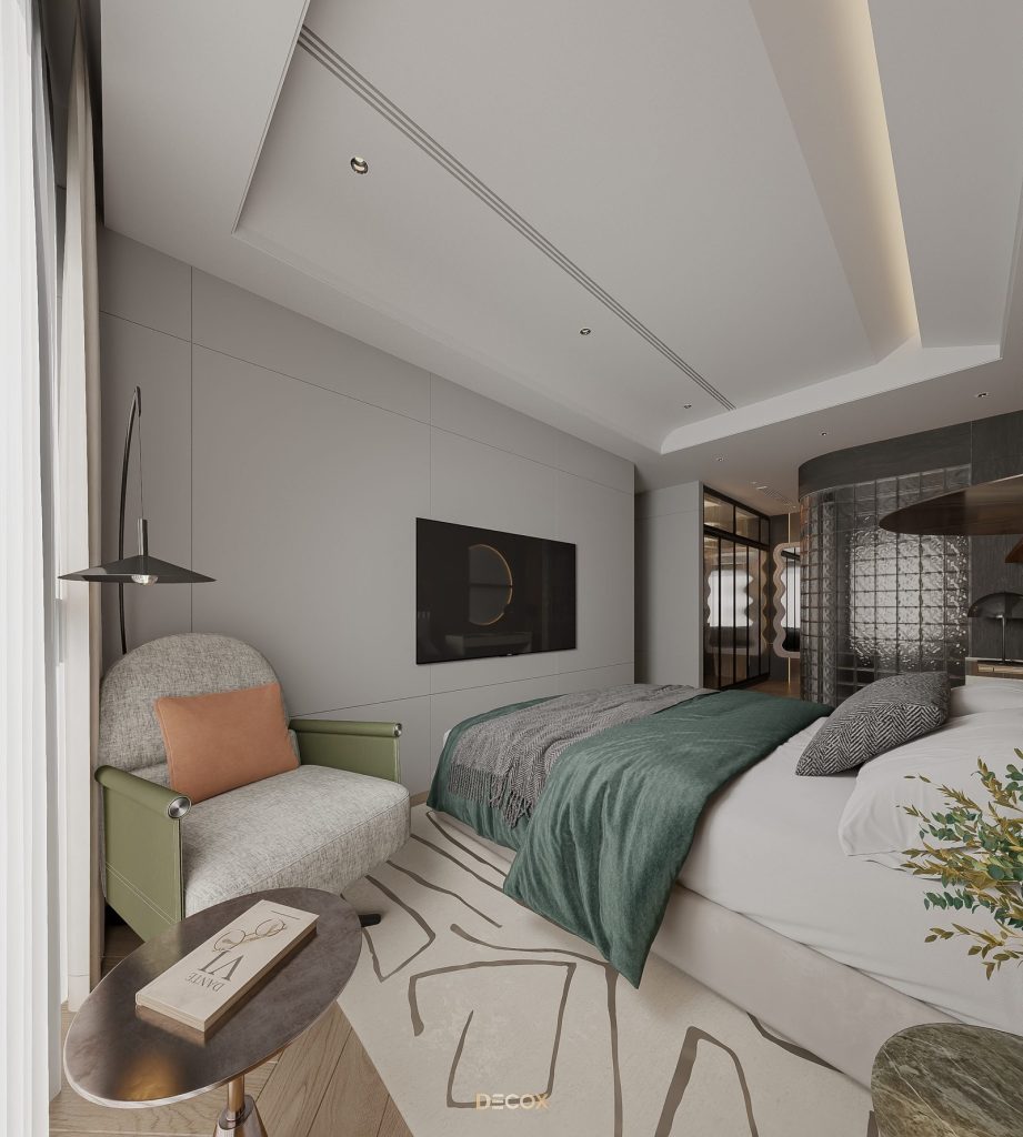 thiết kế nội thất chung cư 45m2 cho phòng ngủ chính