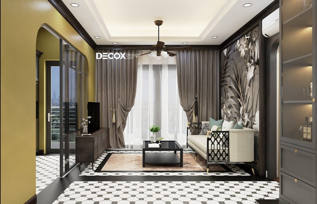 thiết kế nội thất chung cư 80m2 phong cách indochine