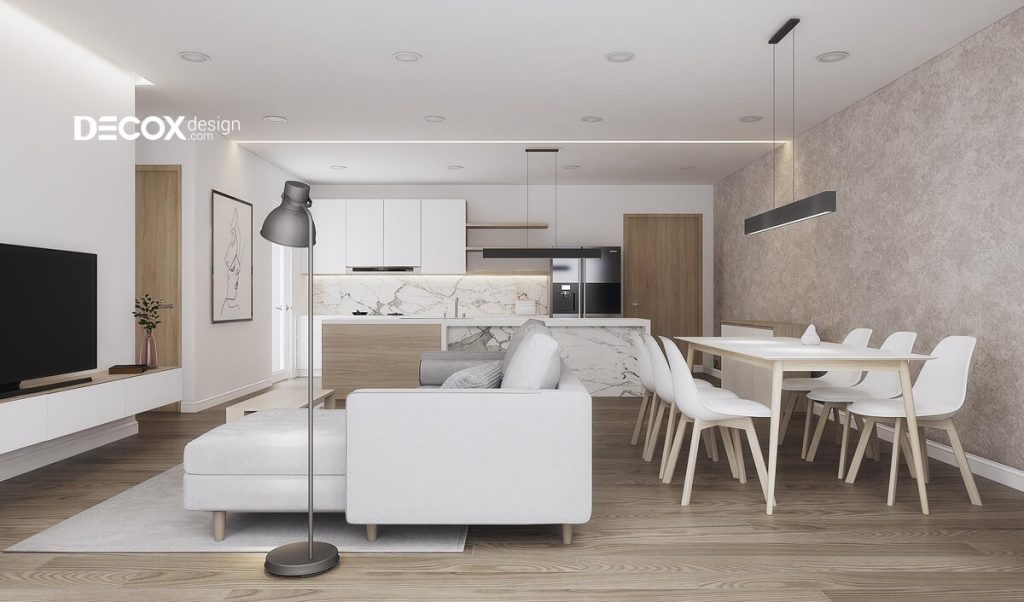 thiết kế nội thất chung cư 80m2 cho căn hộ 3 phòng ngủ