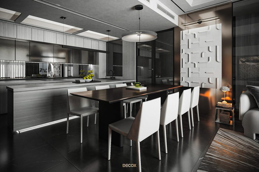 thiết kế nội thất chung cư cao cấp không gian bếp
