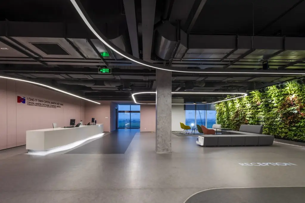 thiết kế nội thất văn phòng cho quầy lễ tân