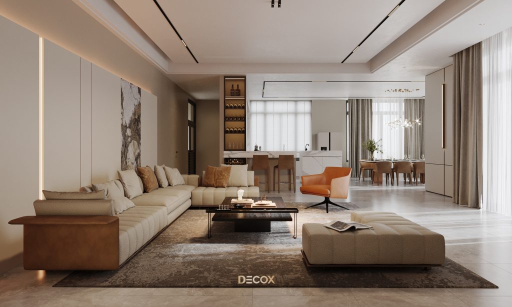 Thiết kế trần thạch cao phòng khách phù hợp với diện tích nhà