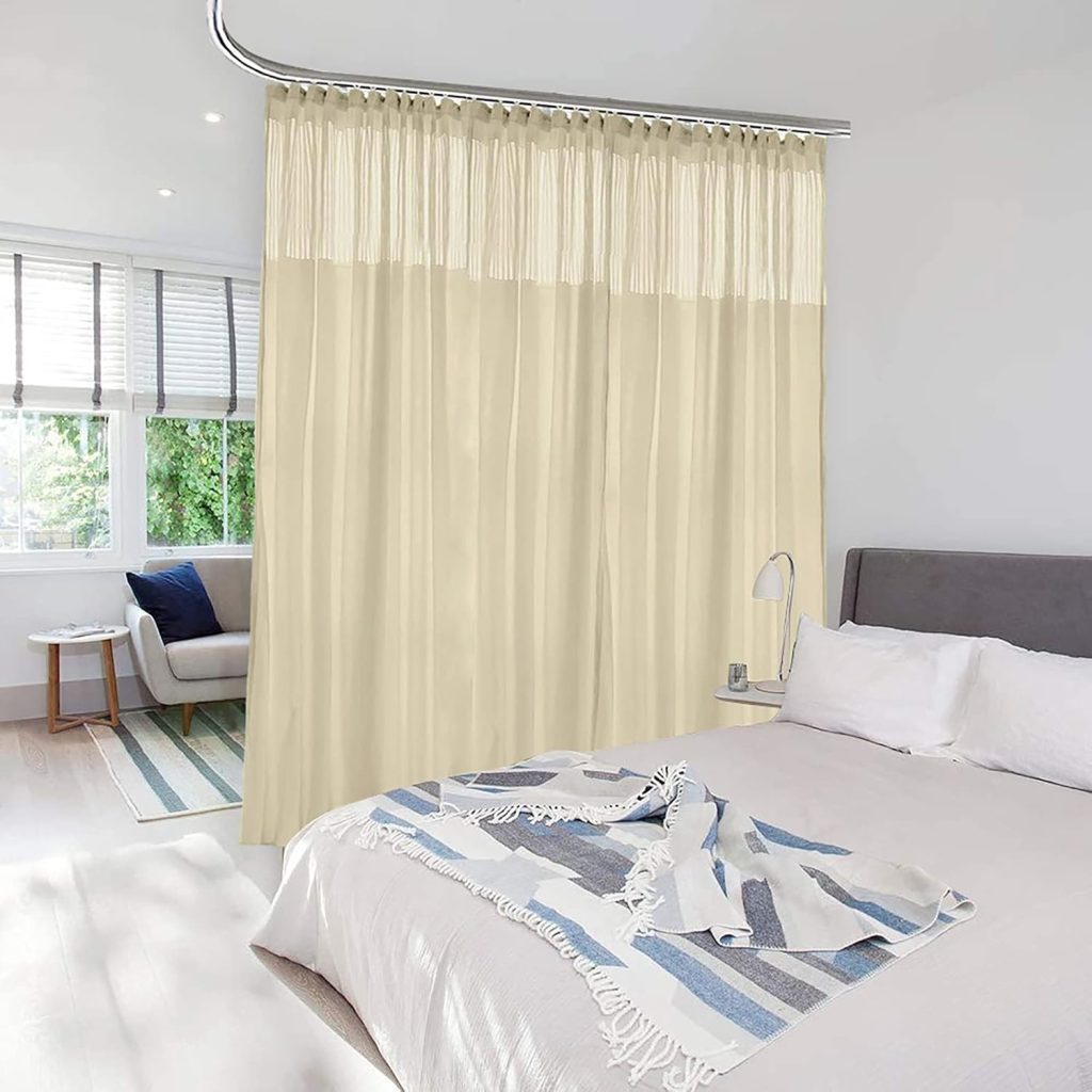 vách ngăn phòng ngủ bằng rèm vải đẹp