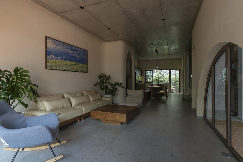 sofa gỗ óc chó đường nét tinh gọn