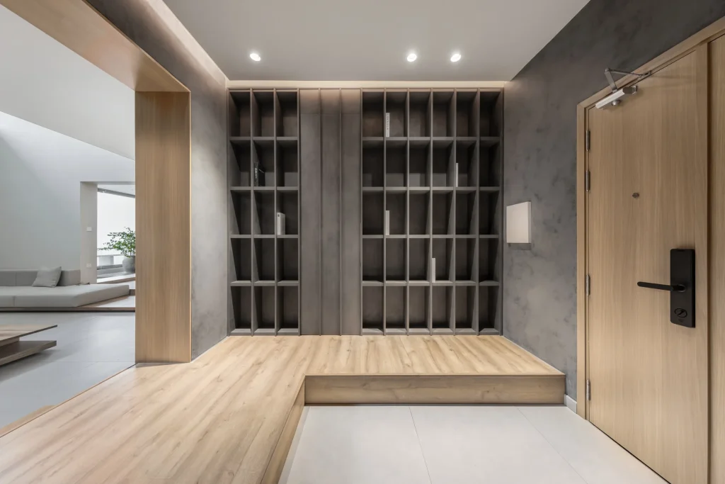 cửa gỗ công nghiệp phủ melamine phòng khách