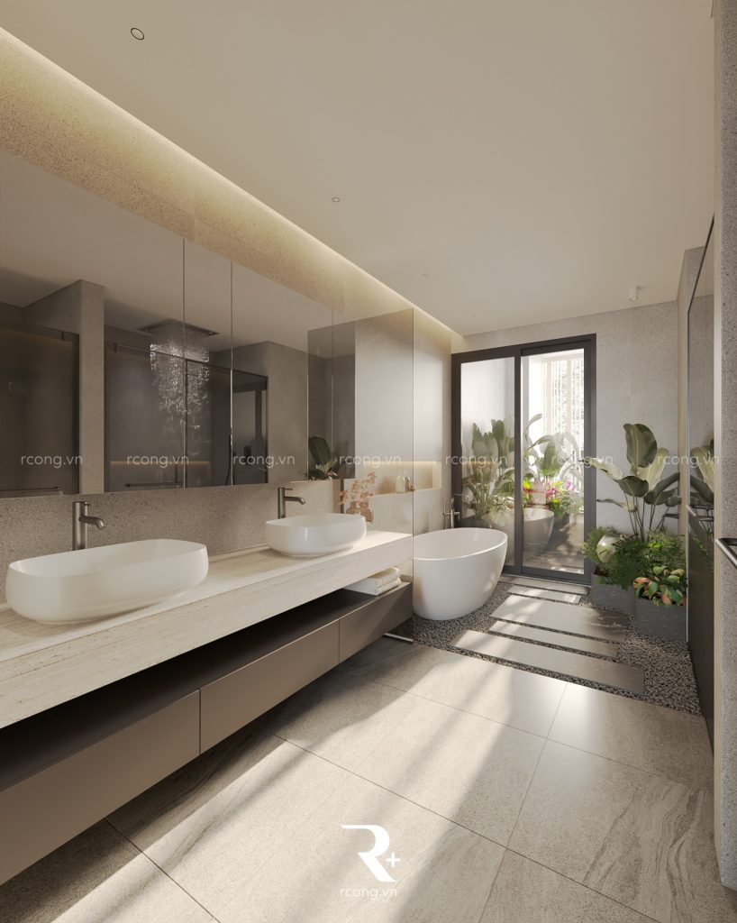 đá granito ốp tường và lát sàn nhà tắm