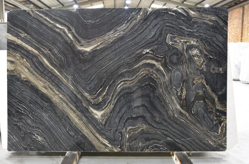 Đá marble đen vân gỗ Black Wood
