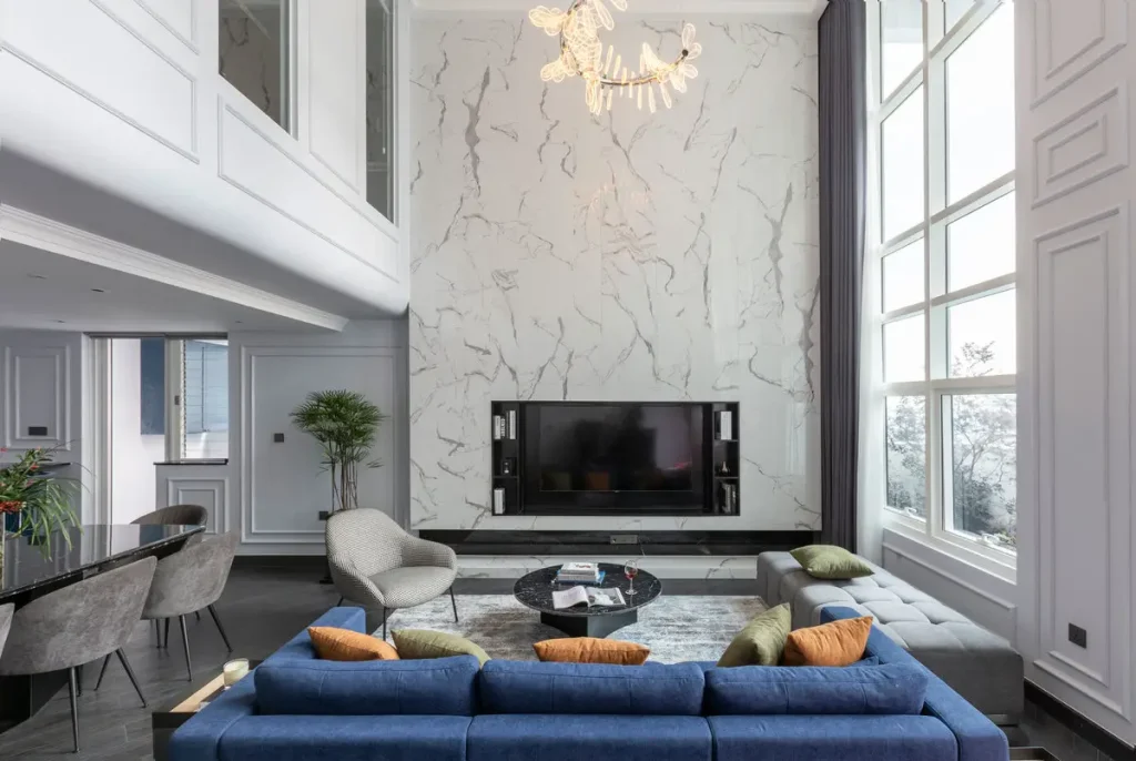 Đá Quartz ốp vách tivi