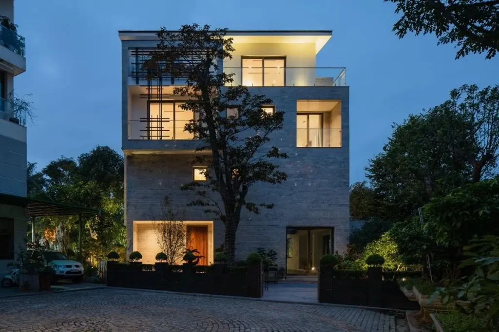 Gạch travertine ốp mặt tiền giúp công trình vững chắc