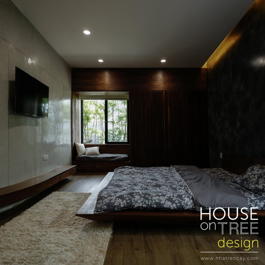 nội thất gỗ óc chó trong phòng ngủ