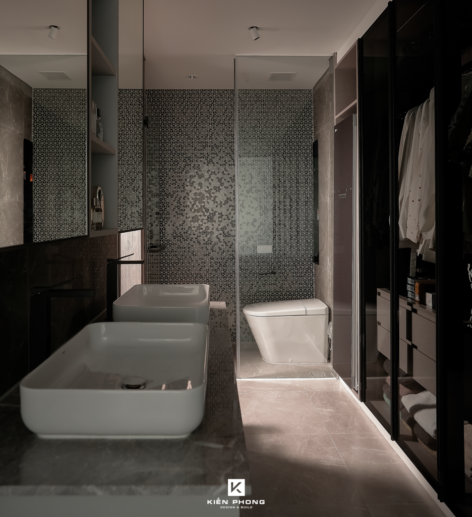 Mẫu chậu rửa mặt bàn đá đẹp kiểu đôi 2