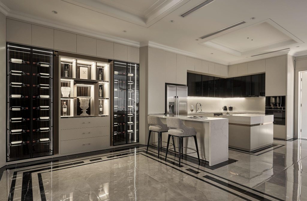 quầy bar bếp phong cách luxury