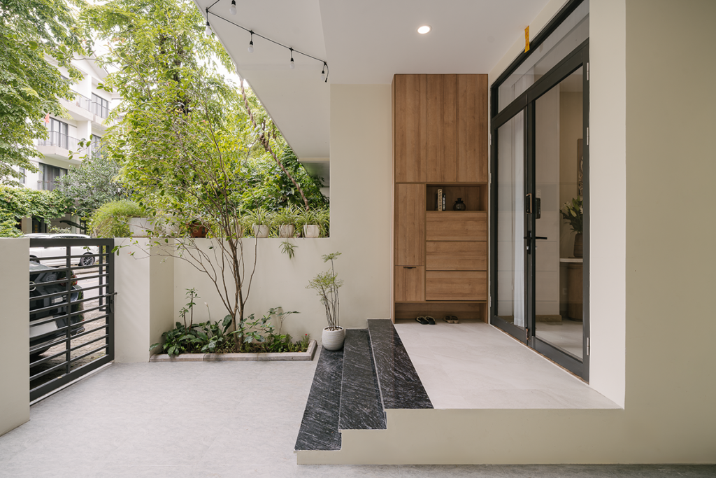 tủ giày gỗ veneer óc chó