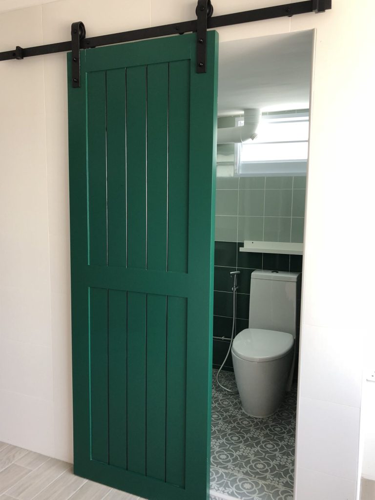 Cửa lùa 1 cánh bằng gỗ công nghiệp