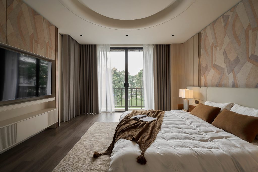 cửa nhôm phòng ngủ kính hiện đại