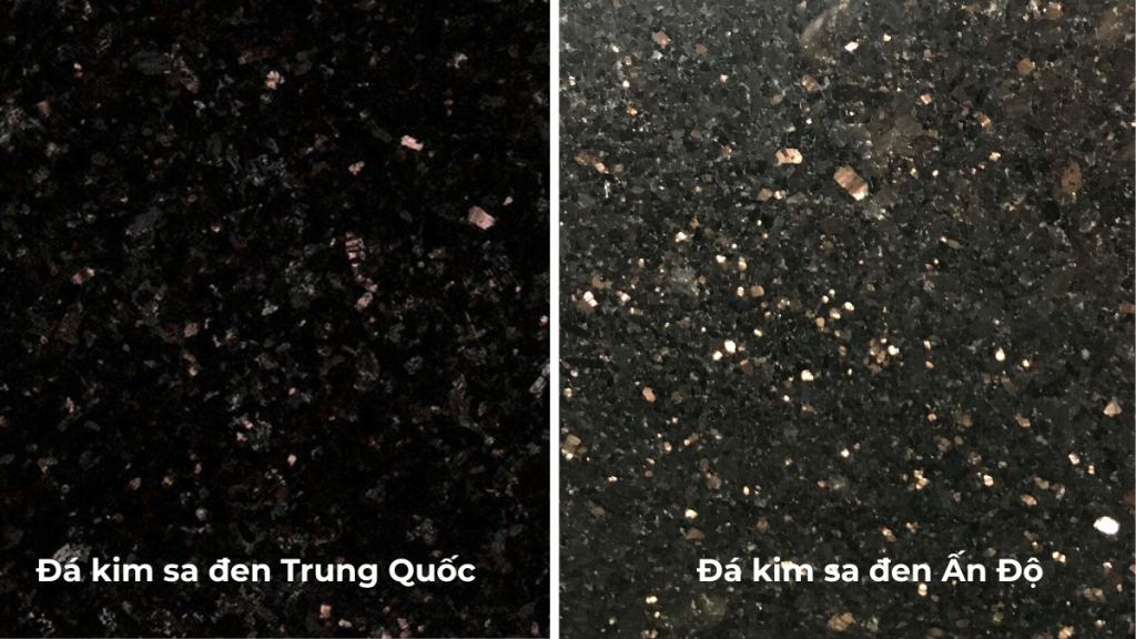 Phân biệt đá kim sa đen Ấn và Trung