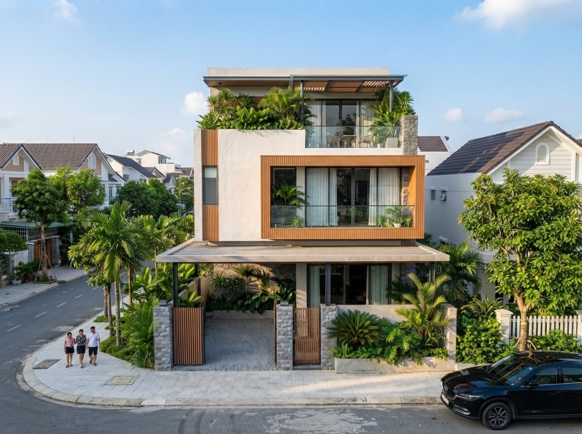Nhìn từ trên cao — phân bố các nhóm vật liệu trên tổng thể