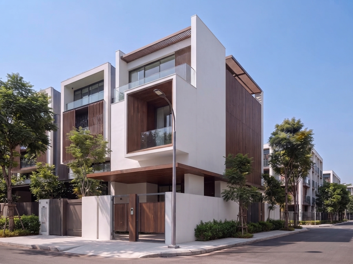 Góc 3/4 từ phía phải — mặt dưới khối nhô