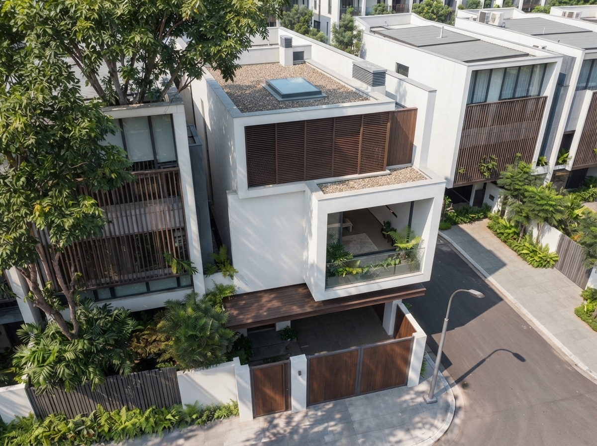 Nhìn từ trên cao — phạm vi phủ bóng của lớp lam