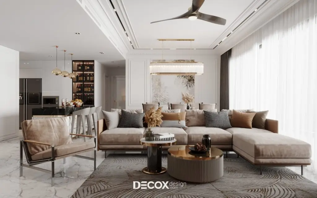 các phong cách thiết kế nối thất chung cư tân cổ điển sang trọng