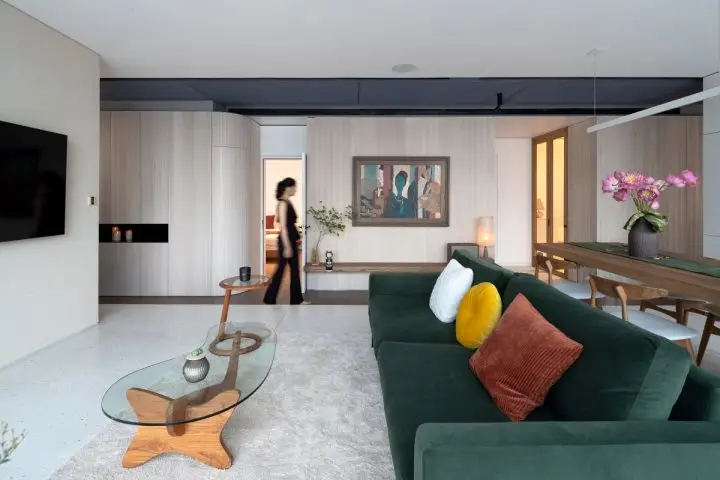 Cải tạo căn hộ với góc bo vòng cong tinh tế cho gia chủ yêu nghệ thuật