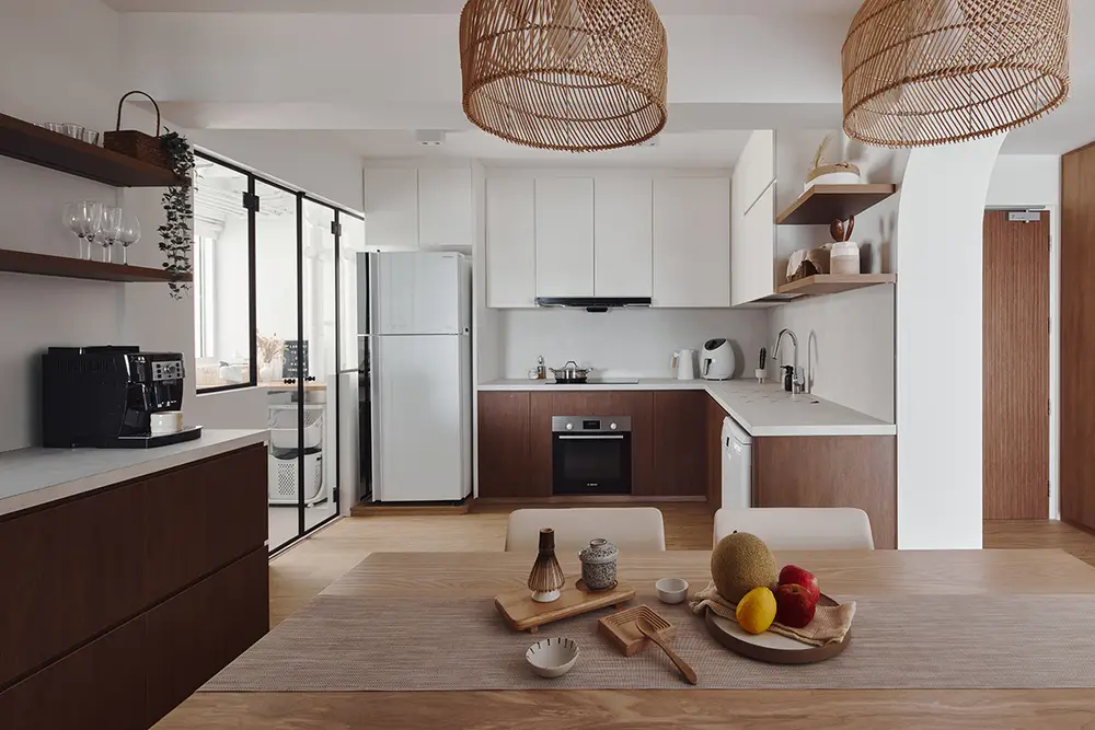 Thiết kế nội thất phòng bếp nhà cấp 4 tối giản