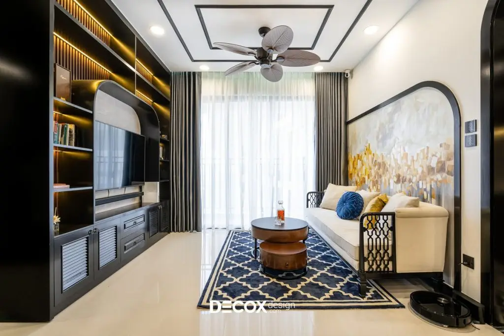 thiết kế nội thất phòng khách chung cư 80m2