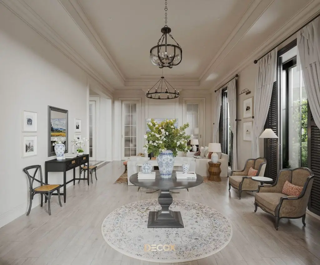 phong cách nội thất vintage sử dụng gam màu nhẹ nhàng