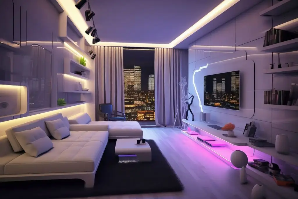 Phong cách thiết kế nội thất Hitech với ánh sáng đèn led