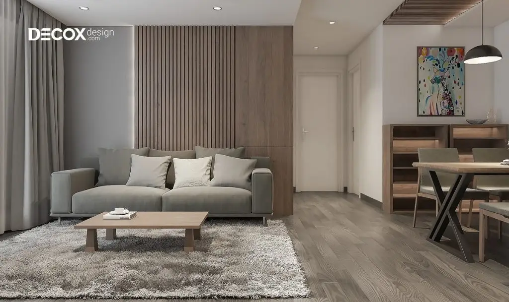 thiết kế nội thất chung cư 1 phòng ngủ sử dụng màu sắc trung tính