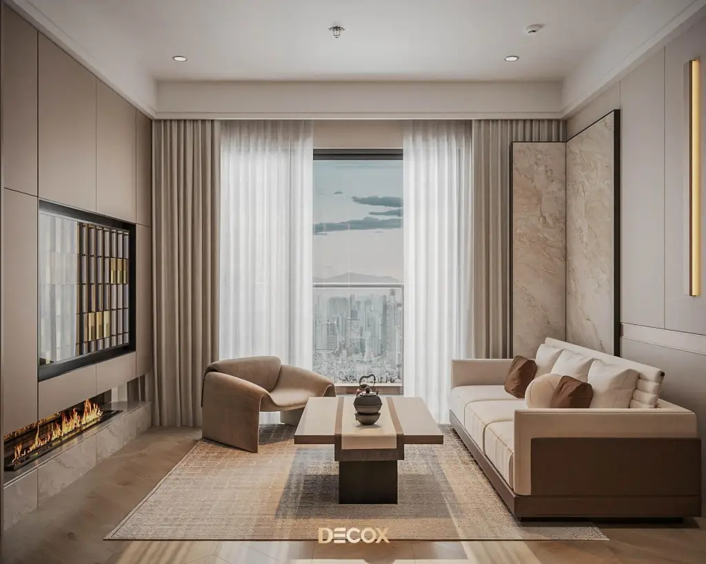 thiết kế nội thất chung cư 1 phòng ngủ không gian mở