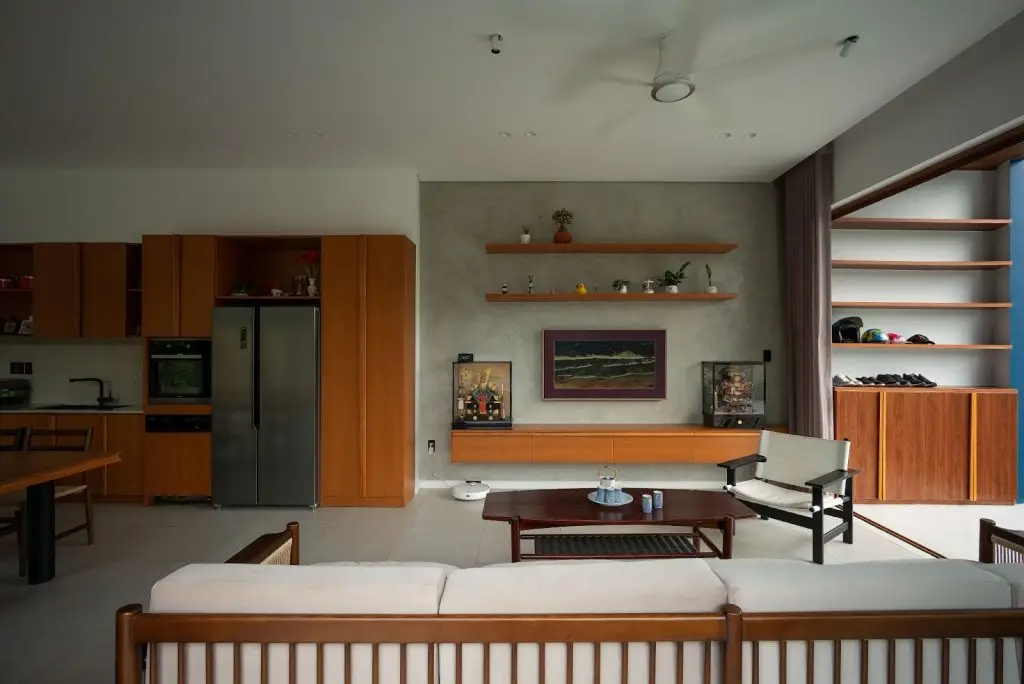 thiết kế nội thất chung cư 2 phòng ngủ phong cách Wabi Sabi