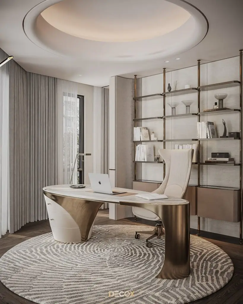 thiết kế nội thất chung cư 2 phòng ngủ 80m2 có phòng làm việc riêng