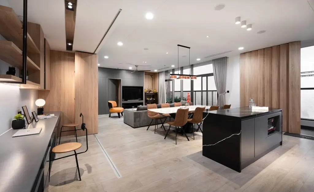 thiết kế nội thất chung cư 50m2 phân chia khu vực rõ ràng