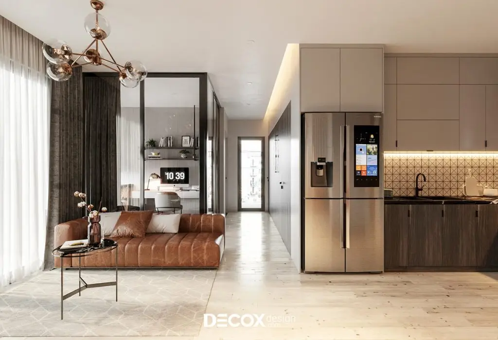 thiết kế nội thất chung cư 50m2 có 1 phòng ngủ