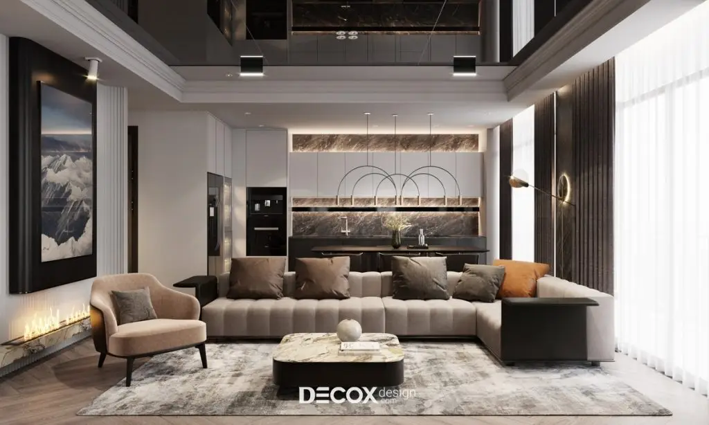 thiết kế nội thất chung cư 50m2 có 2 phòng ngủ