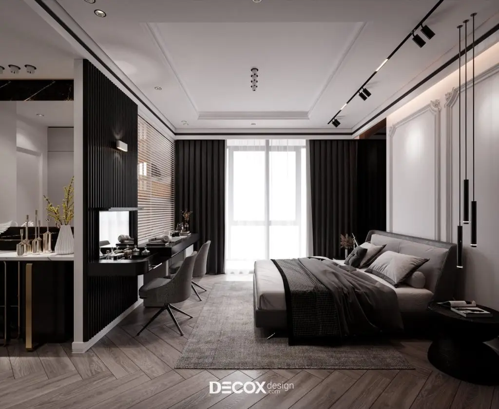 thiết kế nội thất chung cư 50m2 cho phòng ngủ master