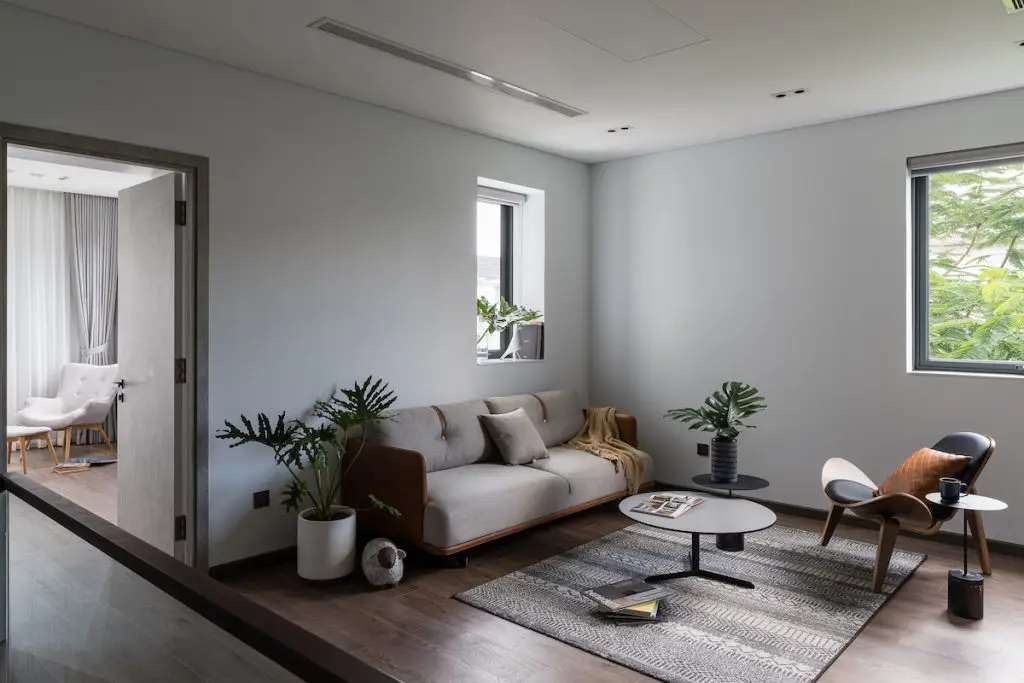 thiết kế nội thất chung cư 55m2 cân bằng khu vực sinh hoạt chung và riêng