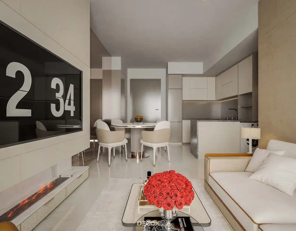 thiết kế nội thất chung cư 75m2 phù hợp kiến trúc không gian