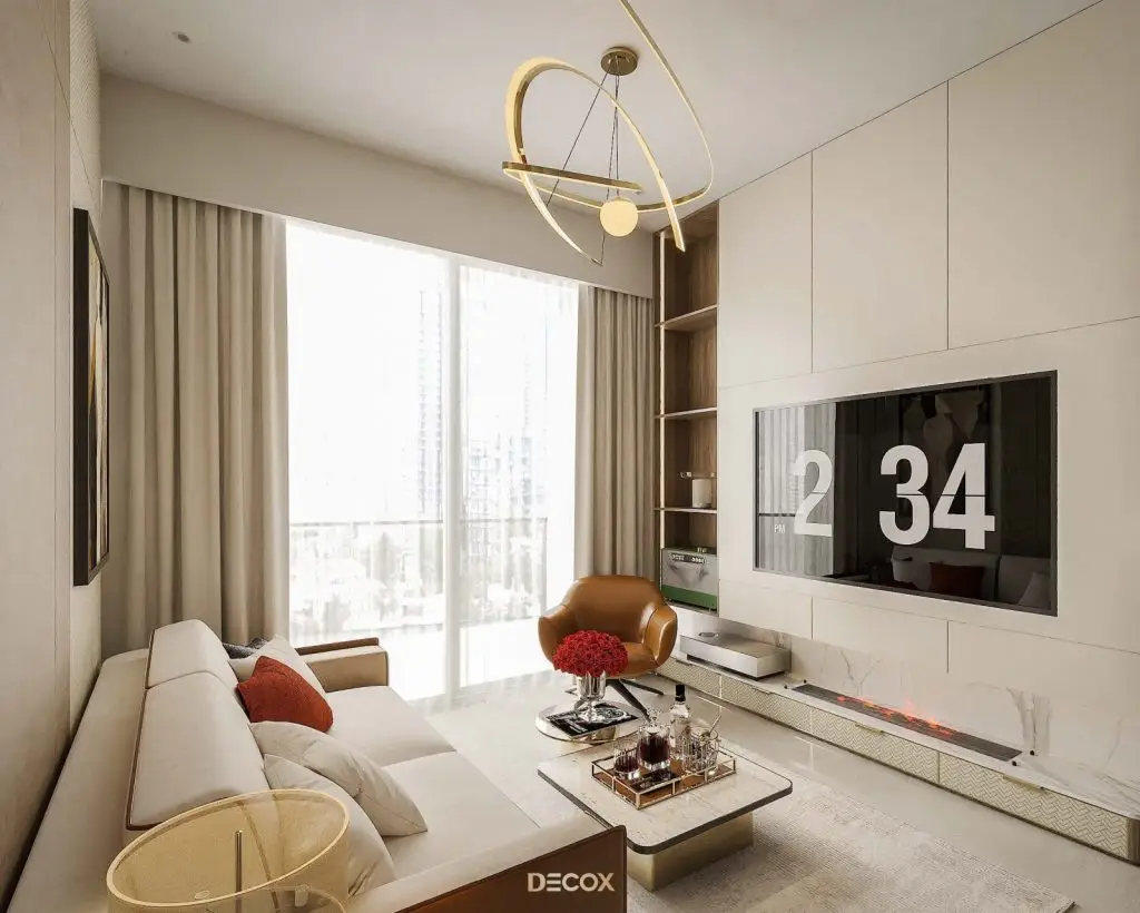 thiết kế nội thất chung cư 75m2 cho phòng khách