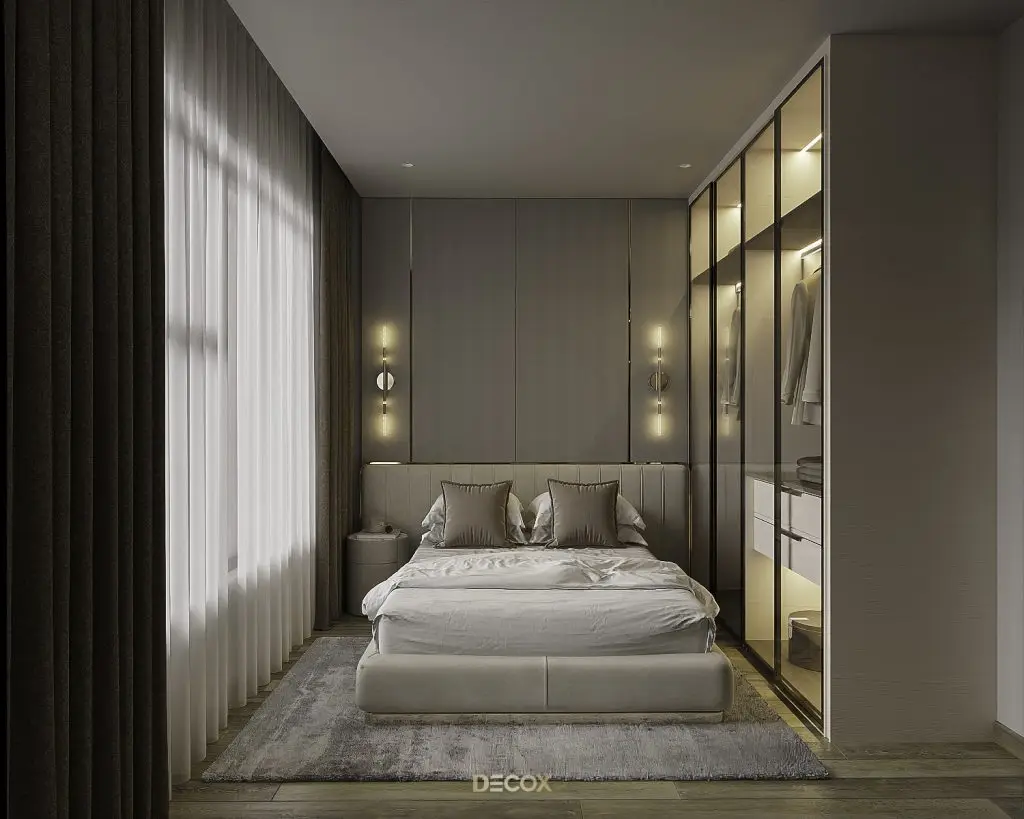 thiết kế nội thất chung cư 75m2 cho phòng ngủ master